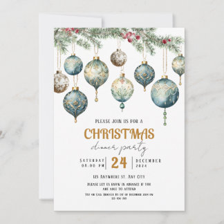 Boho Christmas ornament party Invitation 招待状
