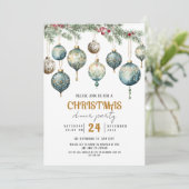 Boho Christmas ornament party Invitation 招待状 (スタンド正面)