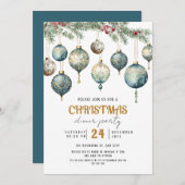 Boho Christmas ornament party Invitation 招待状 (正面/裏面)