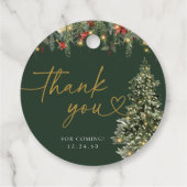 Boho Christmas Pine Lights結婚's Thank You フェイバータグ (裏面)