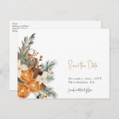 Boho Christmas winterは日付はがきを保存 案内ポストカード (正面/裏面)