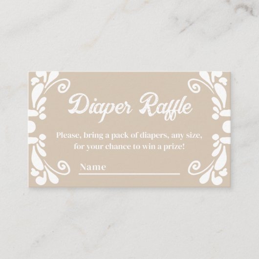 Boho Cielitoメキシコ産ベビーシャワーオムツ エンクロージャーカード (正面)