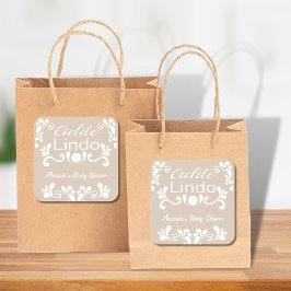 Boho Cielito Lindoメキシコの赤ちゃんシャワー スクエアシール