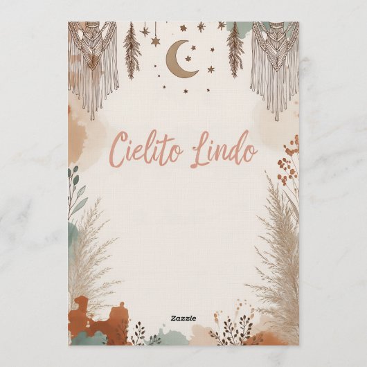 Boho Cielito Lindo Baby Shower 招待状 (裏面)