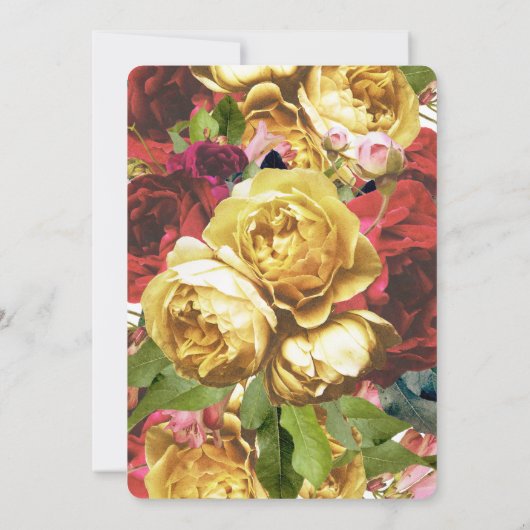 Boho Circle英語バラ結婚ズ 招待状 (裏面)