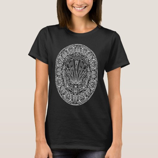 Boho Clam Shell Sea Life Mandala Cute Bohemian Sp Tシャツ (正面)