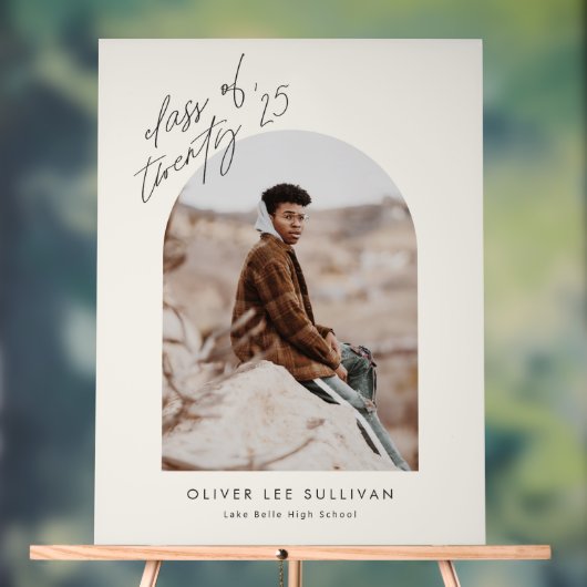 Boho Class of 2025 Arch写真卒業 アクリルサイン (ニュートラル)