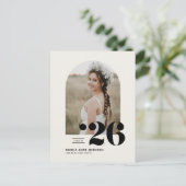 Boho Class of 2025 Arch写真卒業 インビテーションポストカード (スタンド正面)