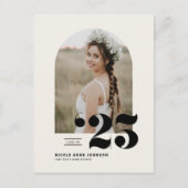 Boho Class of 2025 Arch写真卒業 インビテーションポストカード (正面)