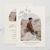 Boho Class of 2025 Arch写真卒業 招待状 (正面/裏面)