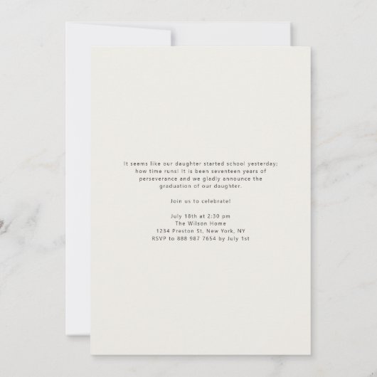 Boho Class of 2025 Arch写真卒業 案内状 (裏面)