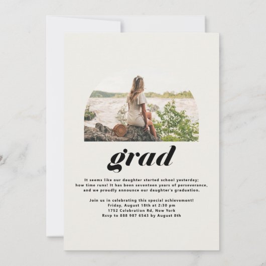 Boho Class of 2025 Arch写真卒業 案内状 (裏面)