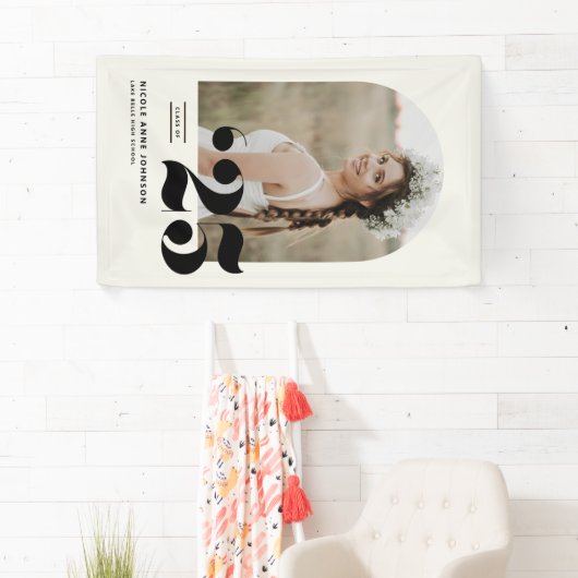 Boho Class of 2025 Arch写真卒業 横断幕 (インサイチュ)