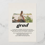 Boho Class of 2025 Arch写真卒業 箔招待状 (裏面)