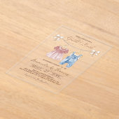 Boho Clothesジェンダーの発表 アクリル招待状 (レイダウン)