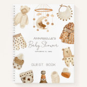 Boho Clothesジェンダーニュートラル赤ちゃんシャワーゲストブック ノートブック (正面)