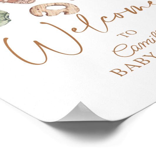 Boho Clothesミニマリスト赤ちゃんシャワーへようこそ ポスター (角)