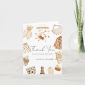 Boho Clothes子供部屋ジェンダーニュートラル赤ちゃんシャワー サンキューカード (正面)