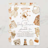 Boho Clothes子供部屋ジェンダーニュートラル赤ちゃんシャワー 招待状 (正面/裏面)