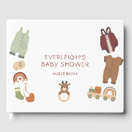 Boho Clothes Toys Boy Baby Shower ゲストブック