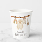Boho Clotheslineジェンダーニュートラル赤ちゃんシャワー 紙コップ (正面)