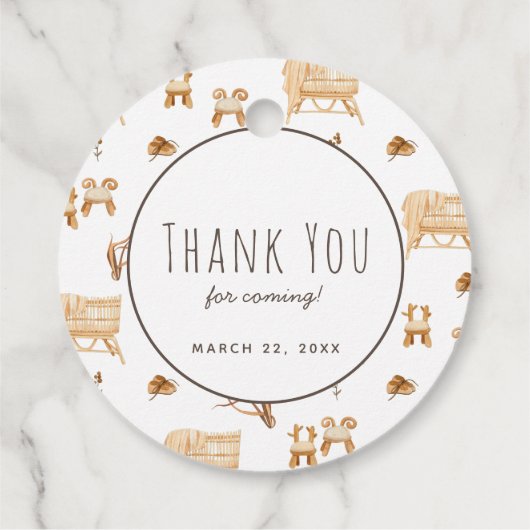 Boho Clotheslineベビー男女兼用シャワー フェイバータグ (裏面)