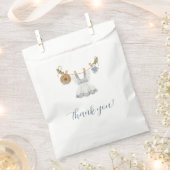 Boho Clothesline女の子の青と白の水色 フェイバーバッグ (クリップ留めされた状態)