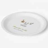 Boho Clothesline女の子の青と白の水色 ペーパープレート (アングル)