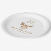 Boho Clothesline女の子ベビーシャワー ペーパープレート (アングル)