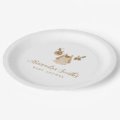 Boho Clothesline女の子ベビーシャワー ペーパープレート (アングル)