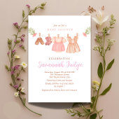 Boho clothesline女の子ライトピンク 招待状