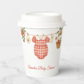Boho Clothesline Apple Locally Grown Baby Shower 紙コップ (正面)