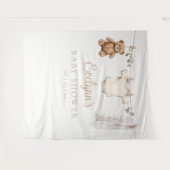 Boho Clothesline Baby Shower Photo Backdrop タペストリー (正面(横))