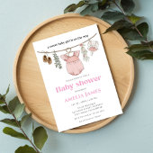 Boho Clothesline  Blush Girl Baby Clothes Baby 招待状