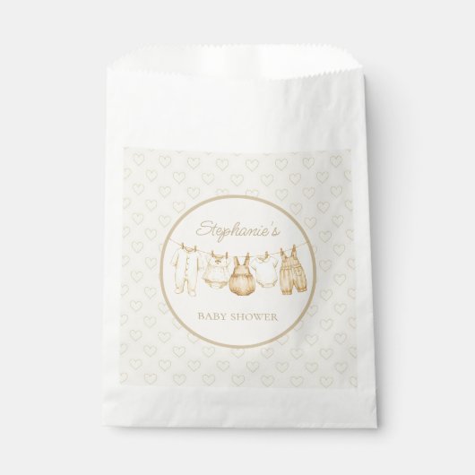 Boho Clothesline Heart Pattern フェイバーバッグ (正面)