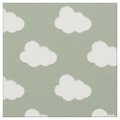 Boho Clouds Sky Simple Gender Neutral Kids Sage ファブリック (クローズアップ)