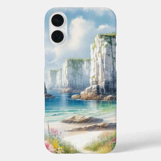Boho Coastal Cliffs Wildflower Beach Art Case-Mate iPhoneケース (裏面)