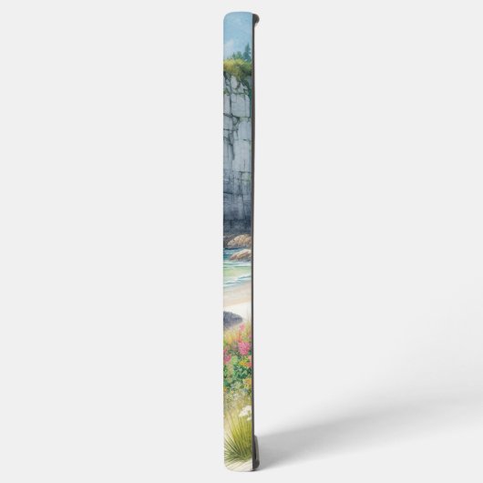 Boho Coastal Cliffs Wildflower Beach Art Samsung Galaxyケース (左側面)
