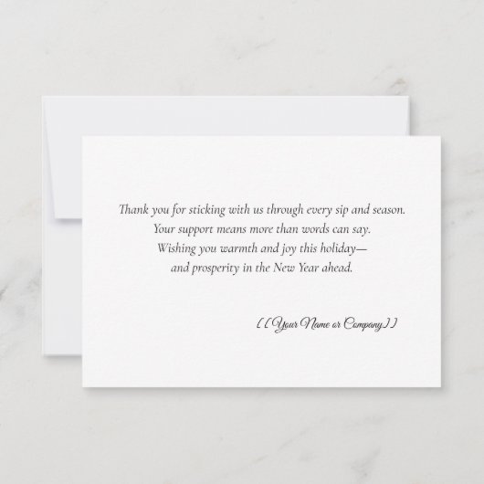 Boho Coffee Mug Business Thank You Holiday Card カード (裏面)