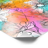 Boho Colorful Daisy Flower Art Print フォトプリント (角)