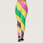 Boho colors lイエローlピンクlトレーニングとランニング レギンス (裏面)