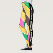 Boho colors lイエローlピンクlトレーニングとランニング レギンス (左)