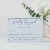 Boho Cool Marina Blue Frame Whimsy Wedding RSVP (スタンド正面)