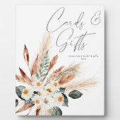 Boho Copper Pampas & Beigeフローラカードギフト2 フォトプラーク (正面)