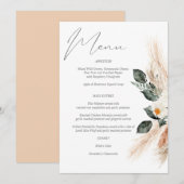 Boho Copper Pampas Grass & Beigeフローラ 招待状 (正面/裏面)