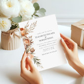 Boho Coral and Peach Dry Flowers 結婚's 招待状