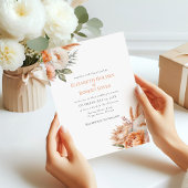 Boho Coral Flowers Summer 結婚's 招待状