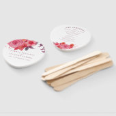 Boho coral rose boquetウェディングプログラム ハンドファン (組立なし)