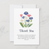 Boho Cornflower Daisy Thank You Card Baby Shower  サンキューカード (正面)
