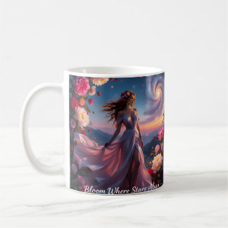 Boho Cosmic Bloom Pink Coffee Cup Women | Ethereal コーヒーマグカップ